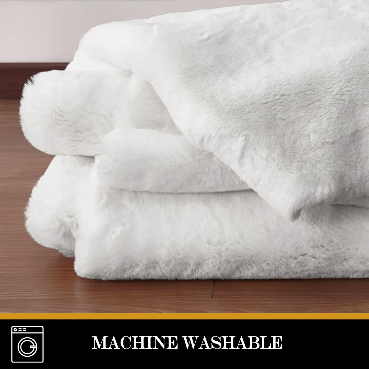 Latepis 3ft White Faux Fur Round Rug