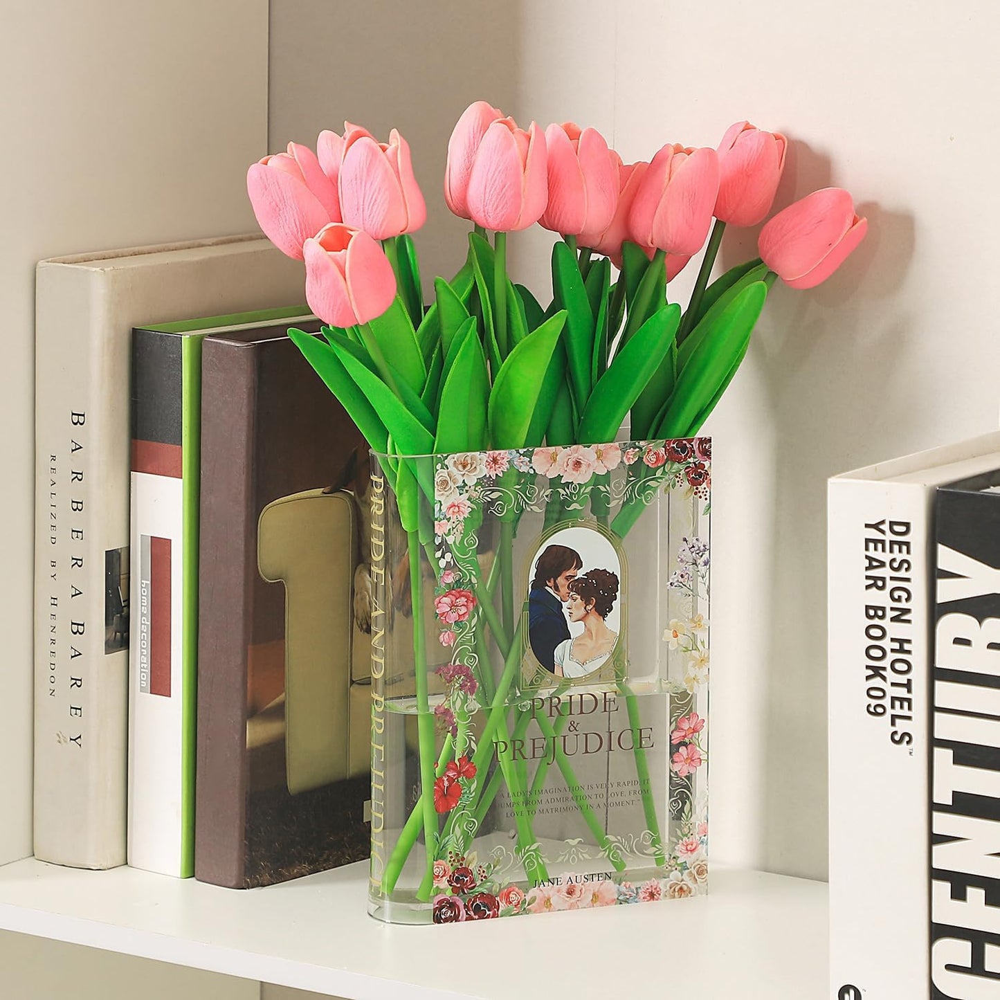 Clear 3-Piece Acrylic Book Vase Set