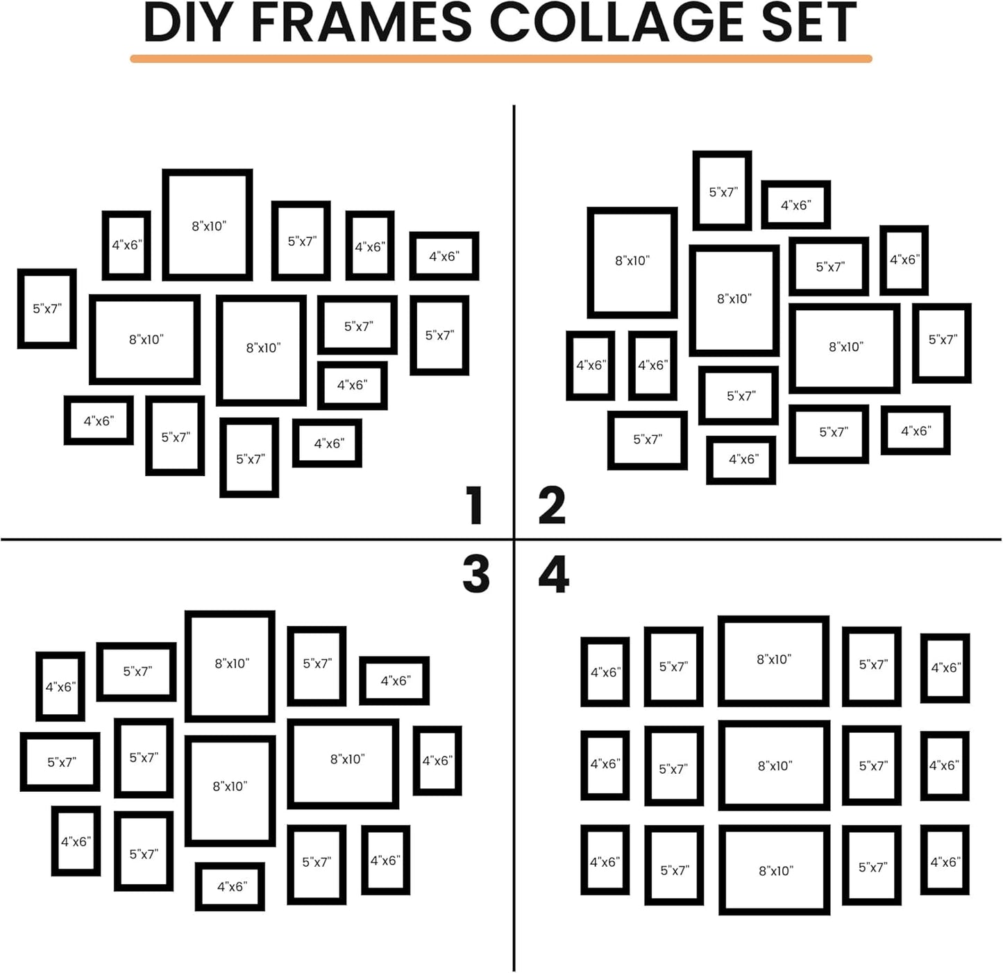 15-Piece Black Wall Frame Set