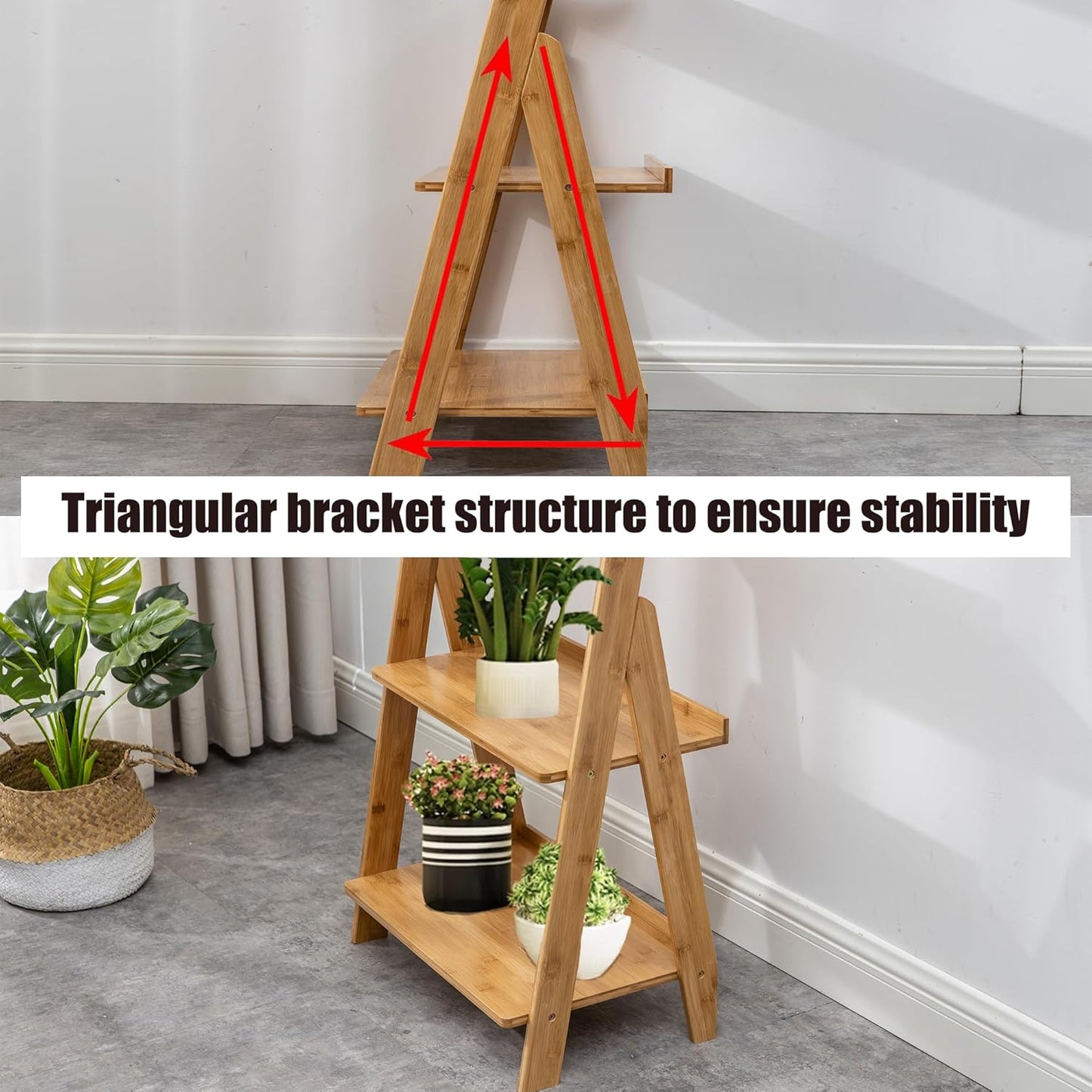 Maydear 5-Tier Bamboo Ladder Shelf