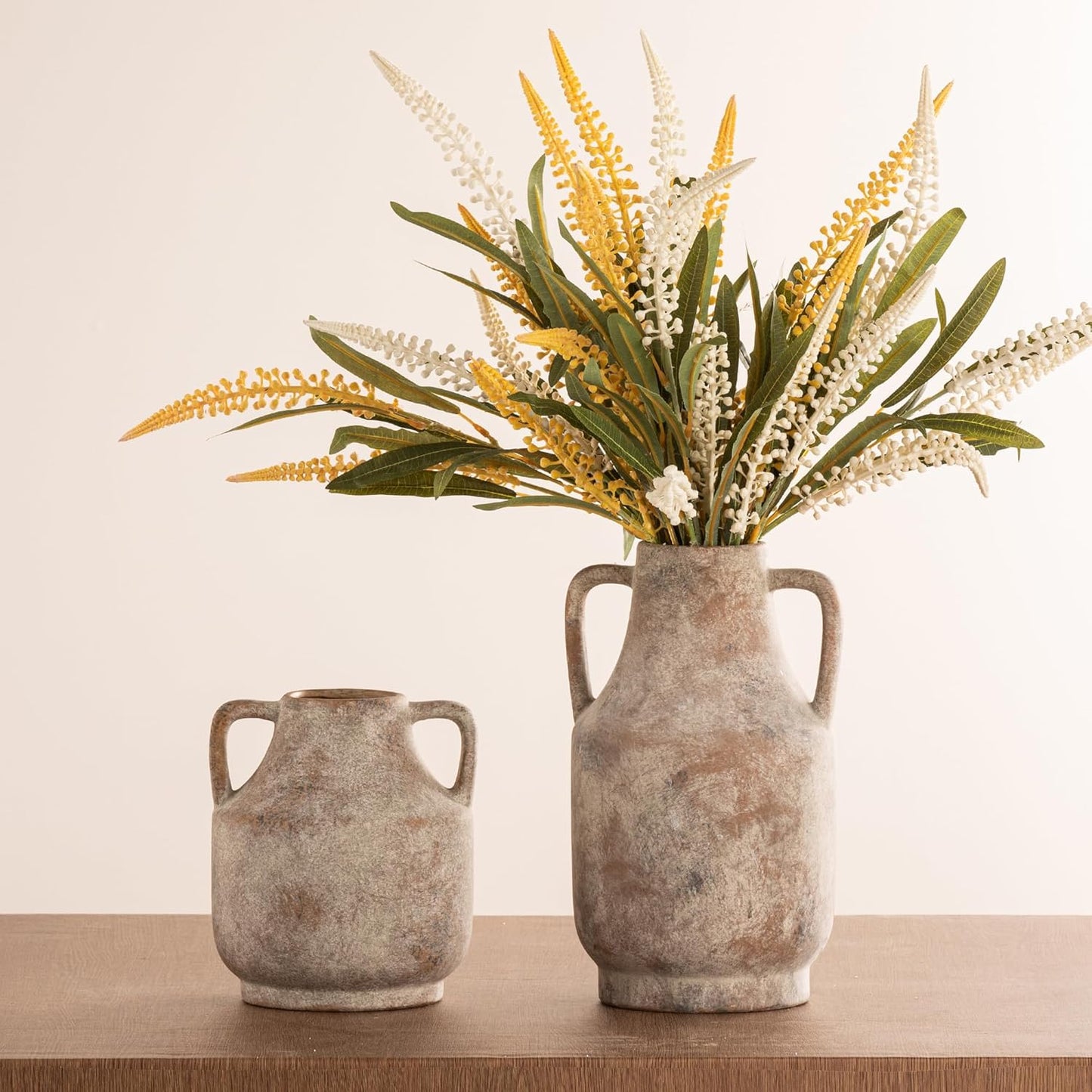 Mitt\&Ditt 8" Off-White Ceramic Vase