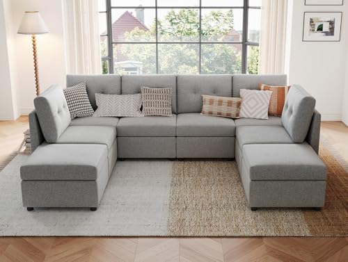 LINSY HOME Modular Sectional Sofa – Dark Gray
