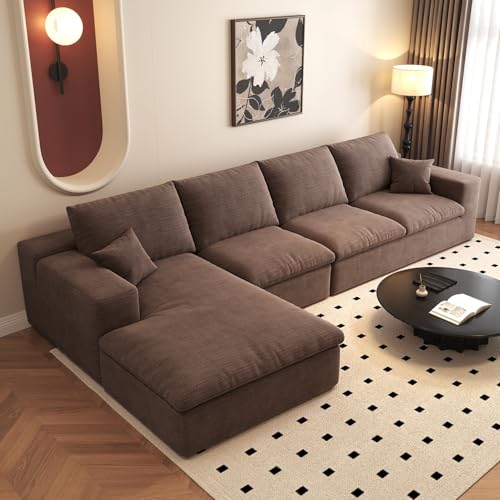 107" L-Shaped Sectional Sofa – Camel