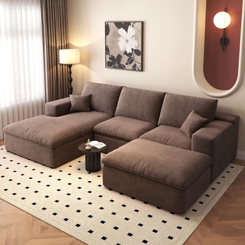 107" L-Shaped Sectional Sofa – Camel