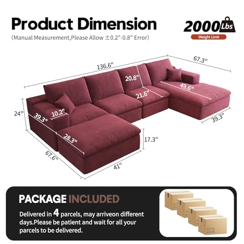 107" L-Shaped Sectional Sofa – Camel