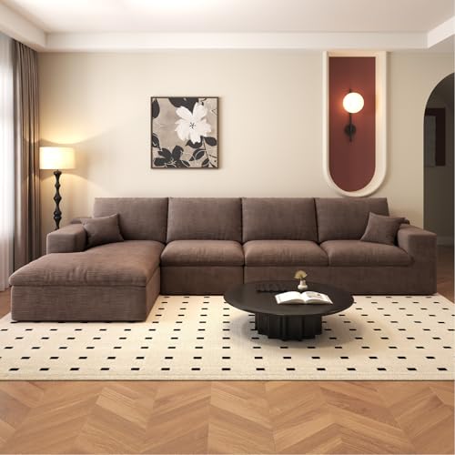 107" L-Shaped Sectional Sofa – Camel