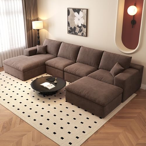 107" L-Shaped Sectional Sofa – Camel