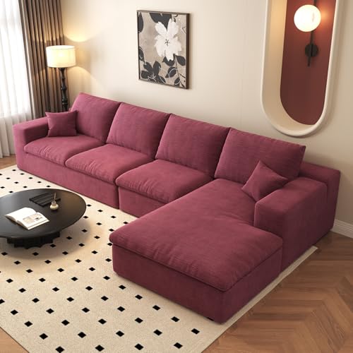 107" L-Shaped Sectional Sofa – Camel