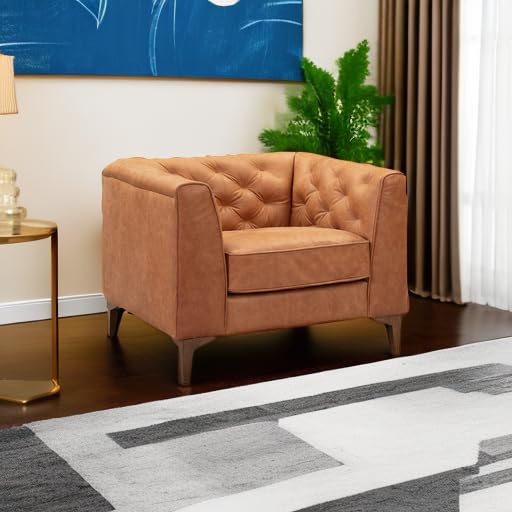 POLY & BARK 74" Leather Sofa – Cognac Tan