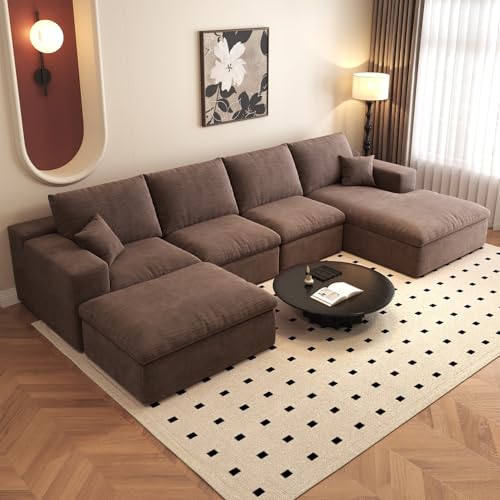 107" L-Shaped Sectional Sofa – Camel