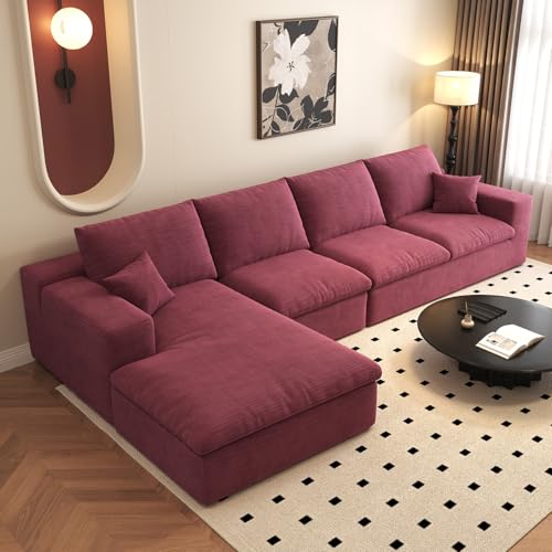107" L-Shaped Sectional Sofa – Camel