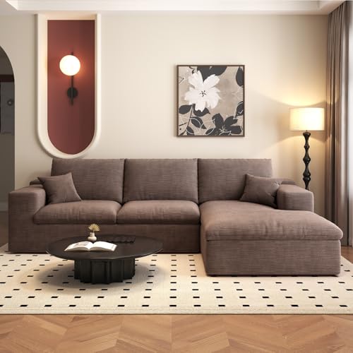 107" L-Shaped Sectional Sofa – Camel