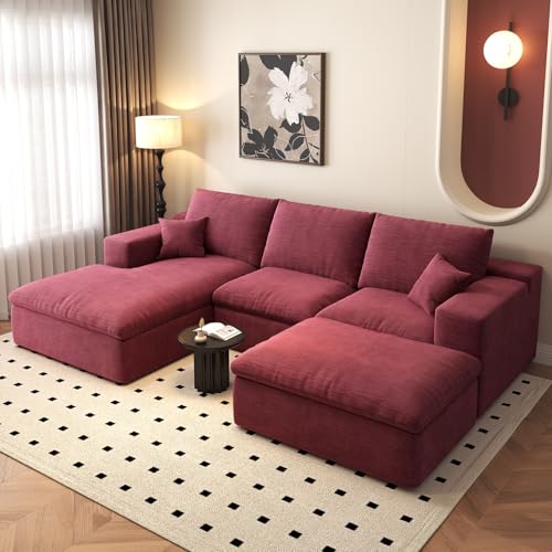 107" L-Shaped Sectional Sofa – Camel