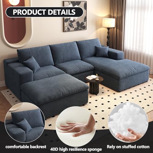 107" L-Shaped Sectional Sofa – Camel