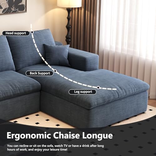 107" L-Shaped Sectional Sofa – Camel