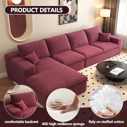 107" L-Shaped Sectional Sofa – Camel