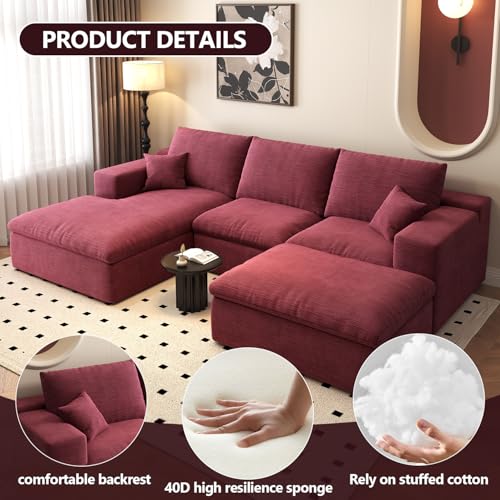 107" L-Shaped Sectional Sofa – Camel