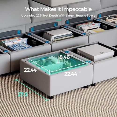 LINSY HOME Modular Sectional Sofa – Dark Gray