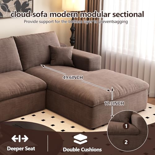 107" L-Shaped Sectional Sofa – Camel