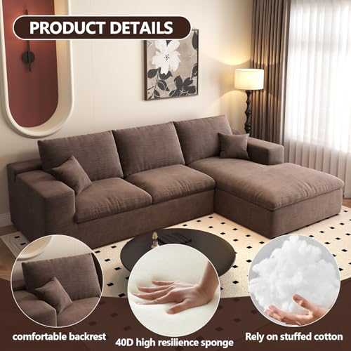 107" L-Shaped Sectional Sofa – Camel