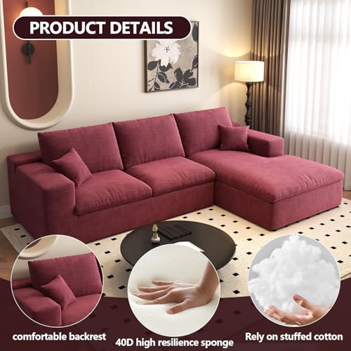 107" L-Shaped Sectional Sofa – Camel