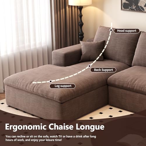 107" L-Shaped Sectional Sofa – Camel