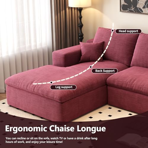 107" L-Shaped Sectional Sofa – Camel