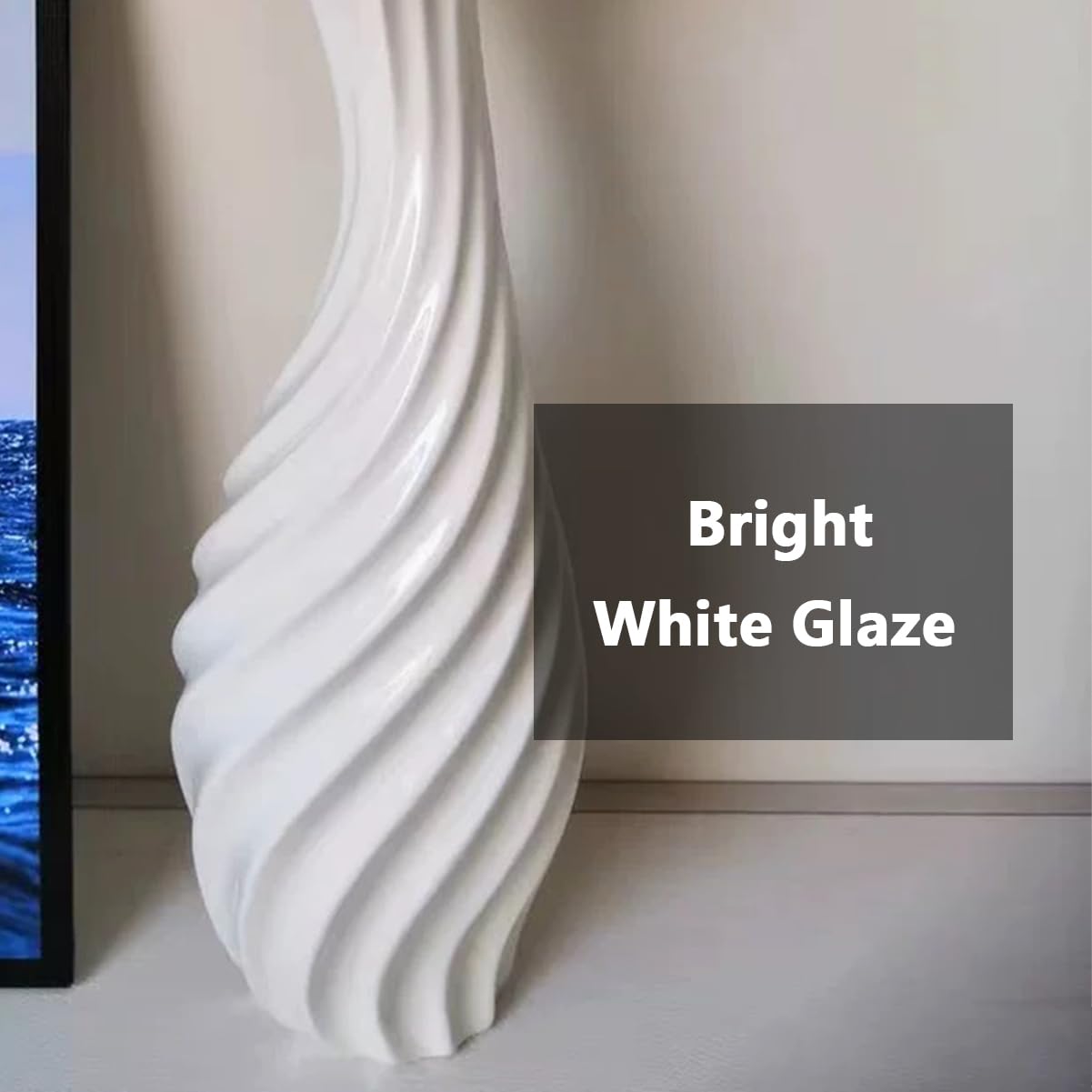 Black 12" Ceramic Flower Vase