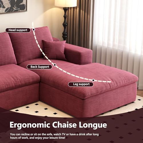 107" L-Shaped Sectional Sofa – Camel