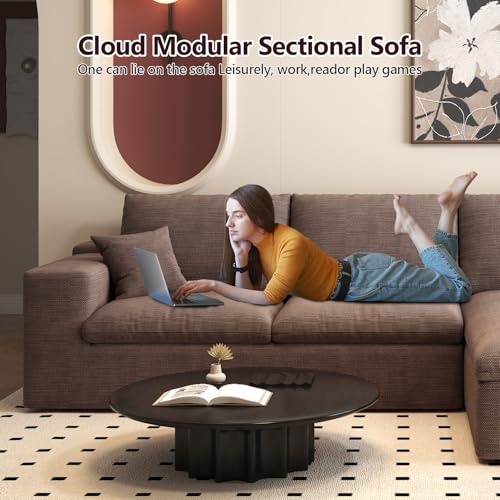 107" L-Shaped Sectional Sofa – Camel