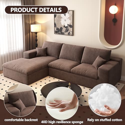 107" L-Shaped Sectional Sofa – Camel