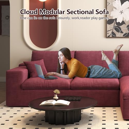 107" L-Shaped Sectional Sofa – Camel