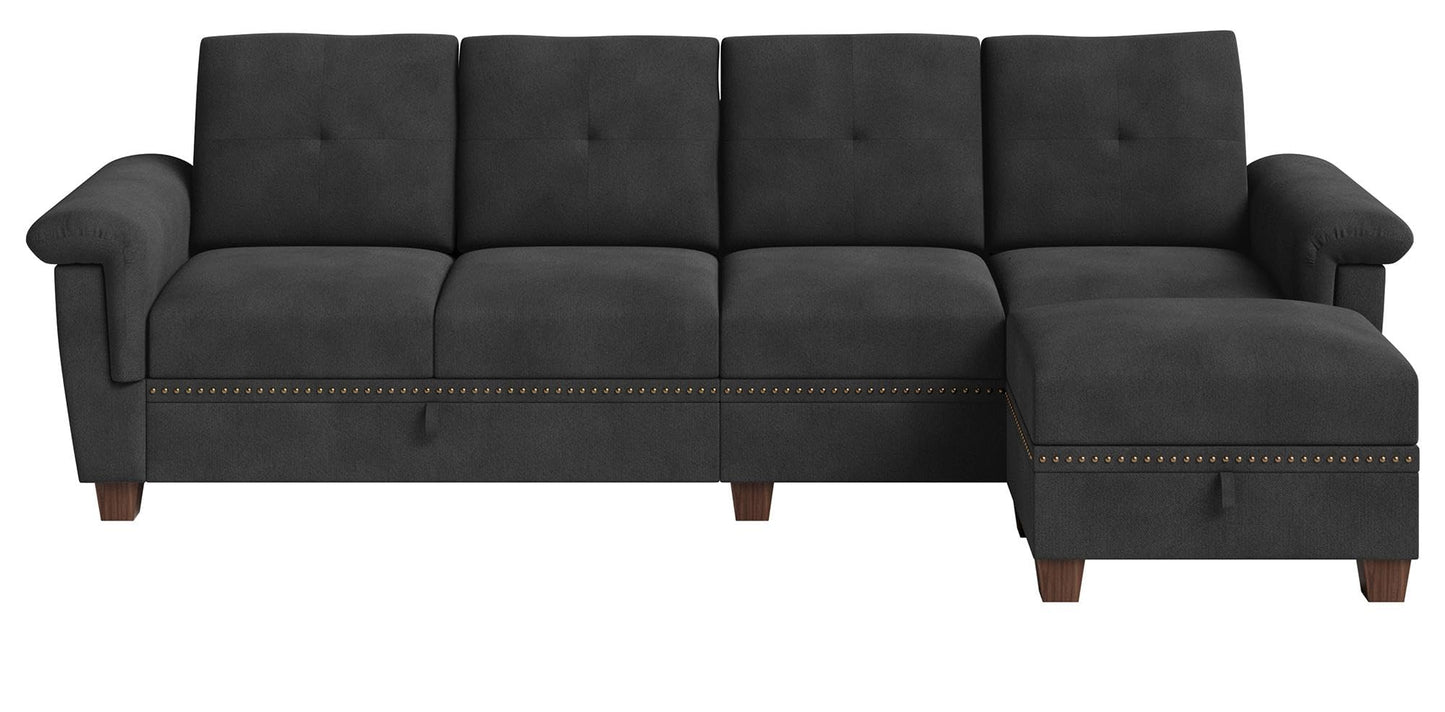 JAMFLY 4-Seat Sectional Sofa – Dark Gray