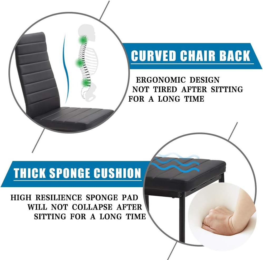 FDW 5-Piece Black Dining Set