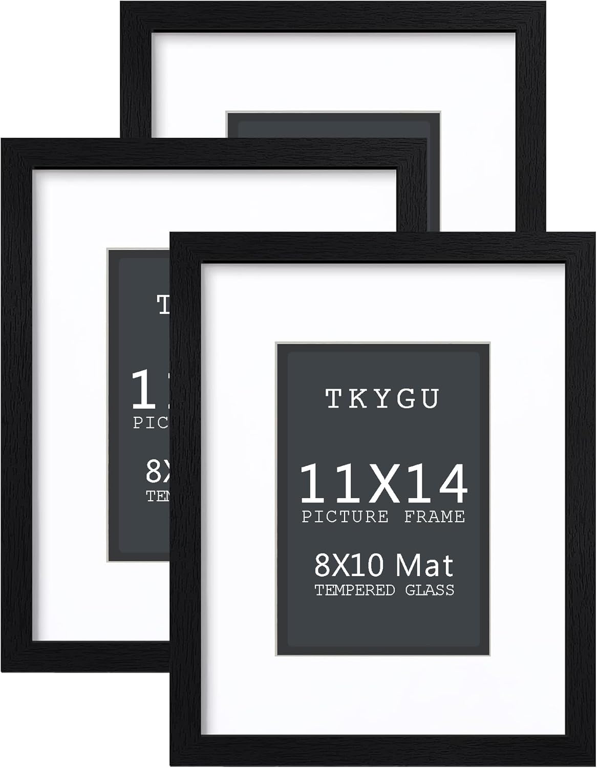 3-Pack 4x6 Black Wooden Photo Frames