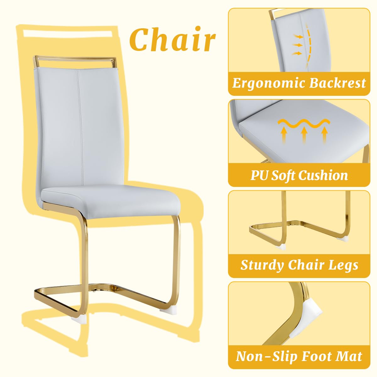 71" Black & Gold Dining Set for 8