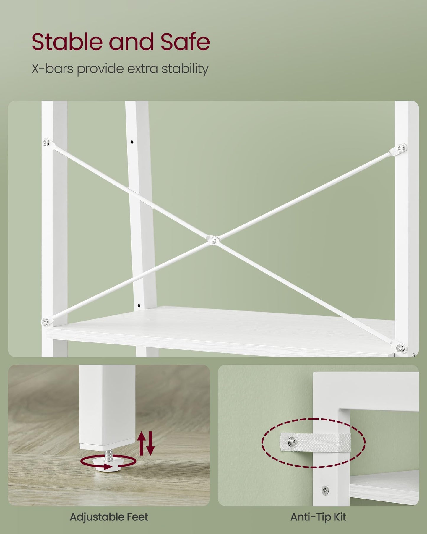 VASAGLE 5-Tier Ladder Bookshelf