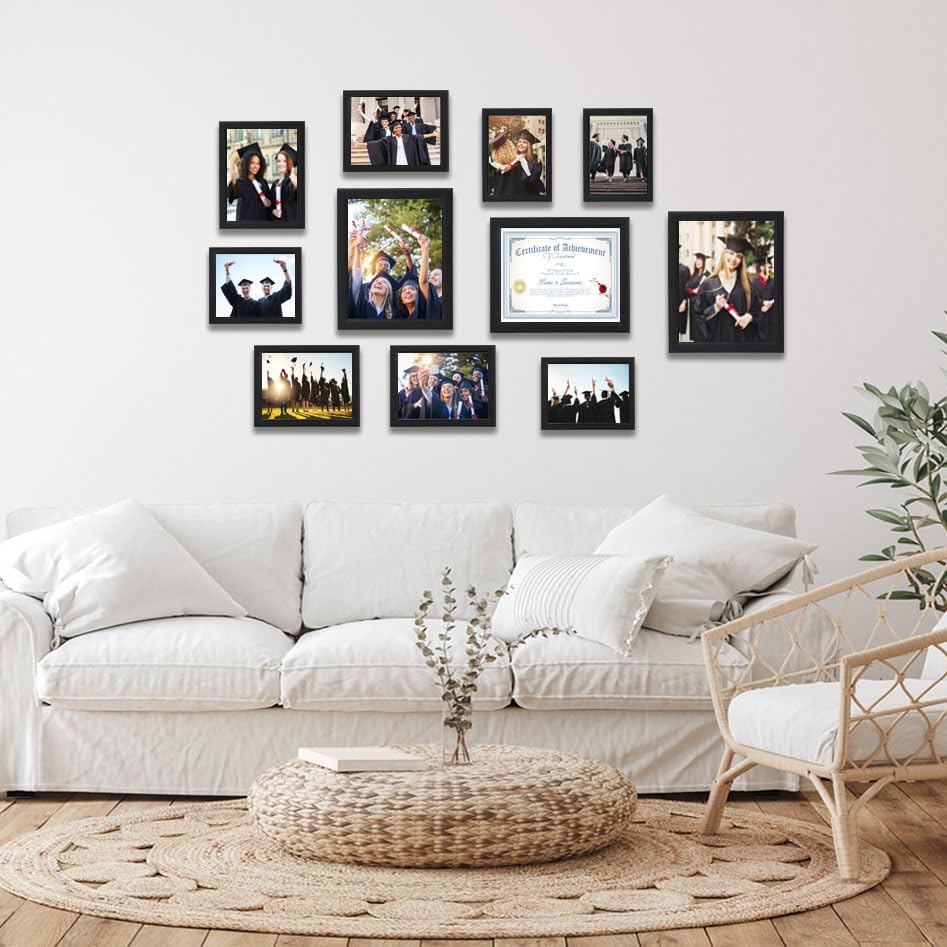 3-Pack 4x6 Black Wooden Photo Frames