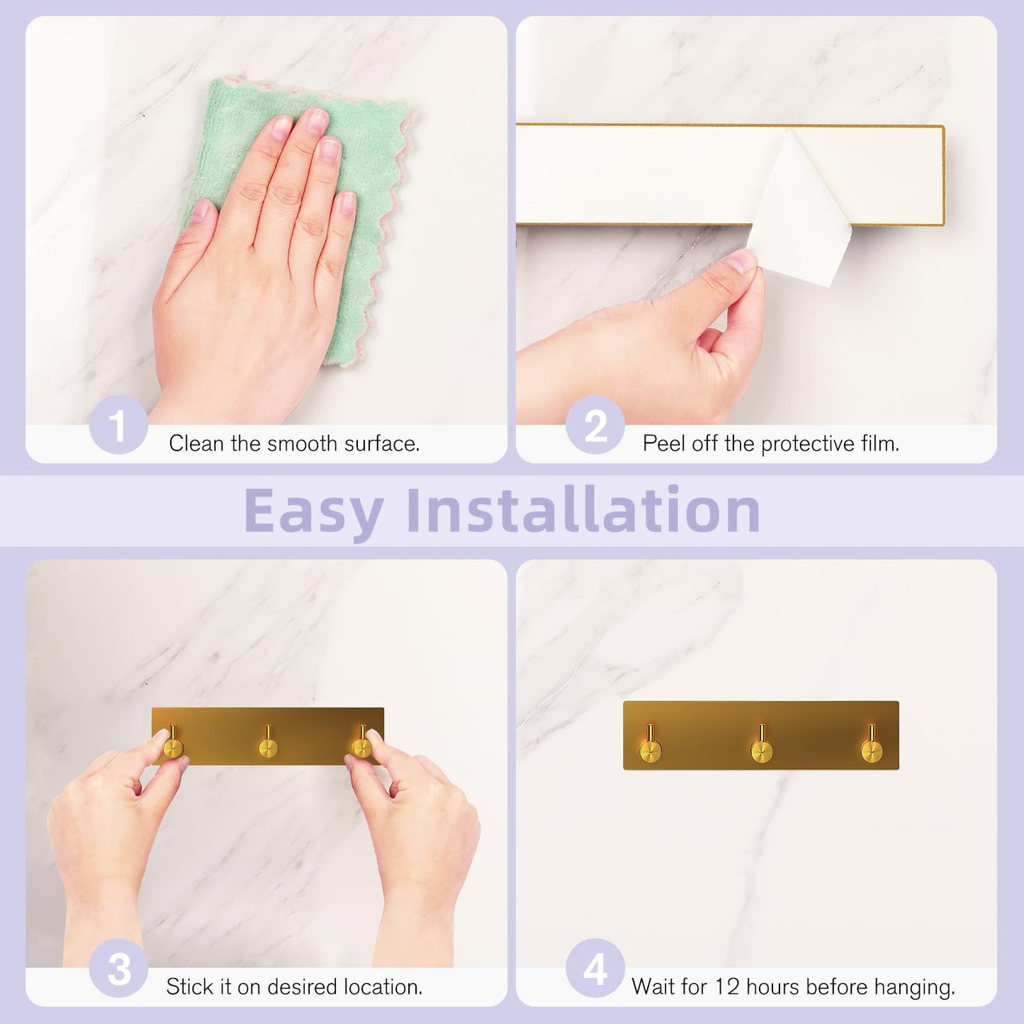 VIS'V Adhesive Wall Key Holder – Black