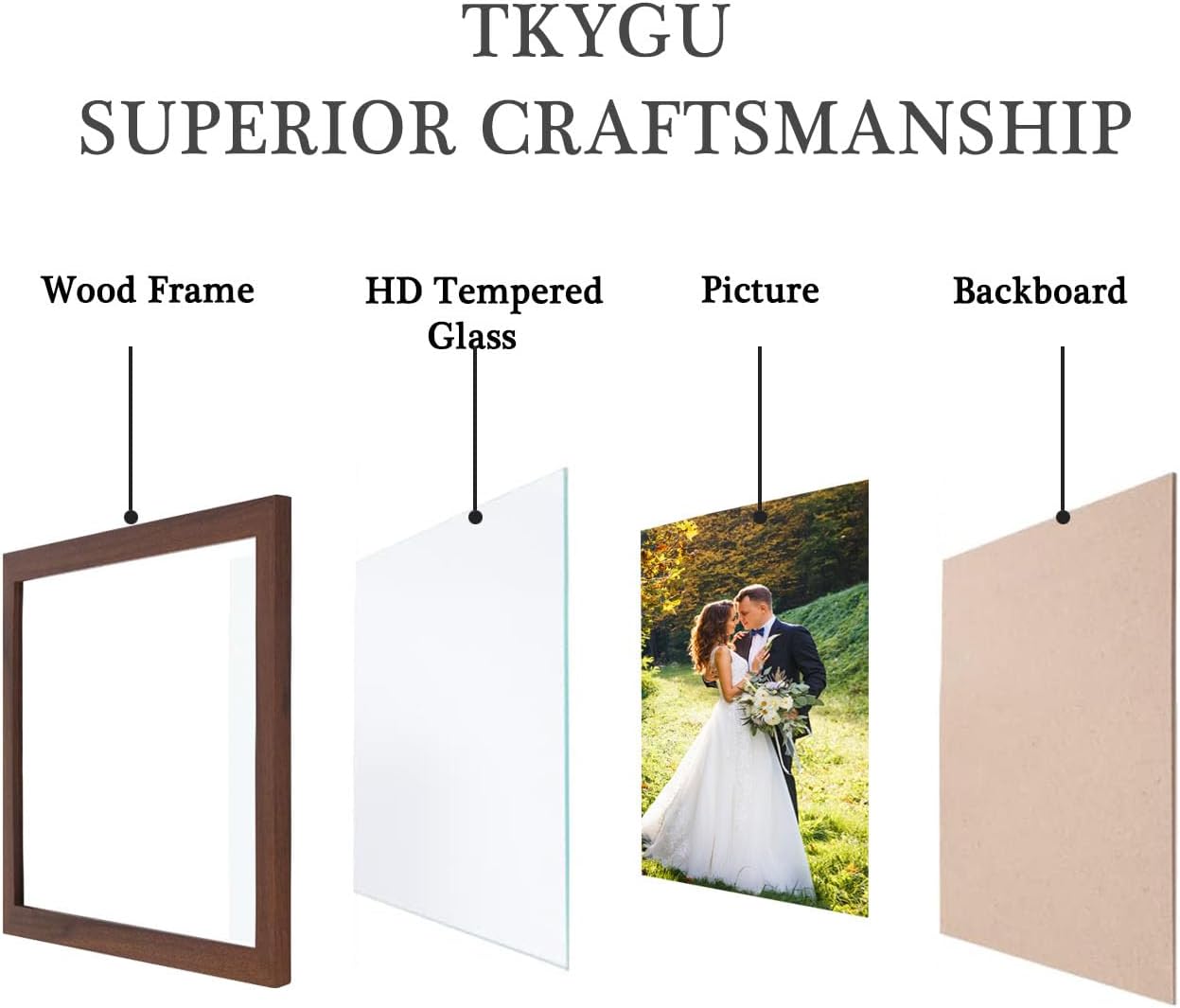 3-Pack 4x6 Black Wooden Photo Frames