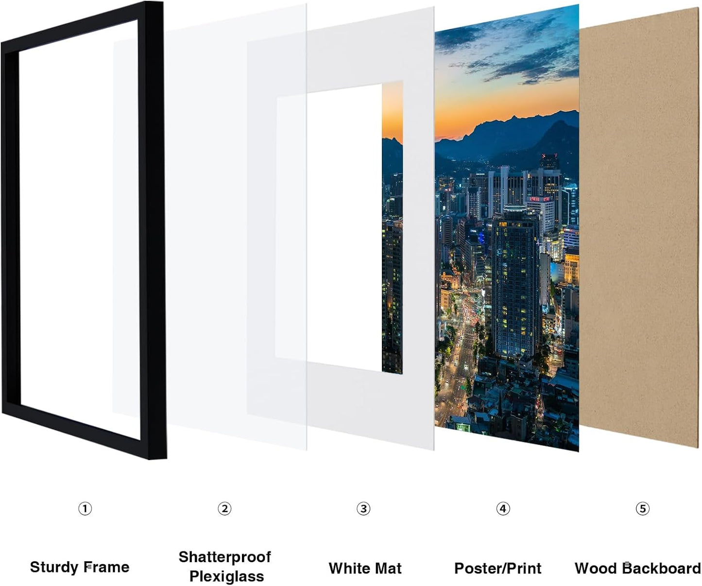 Vittanly 2-Pack Black 11x14 Frames