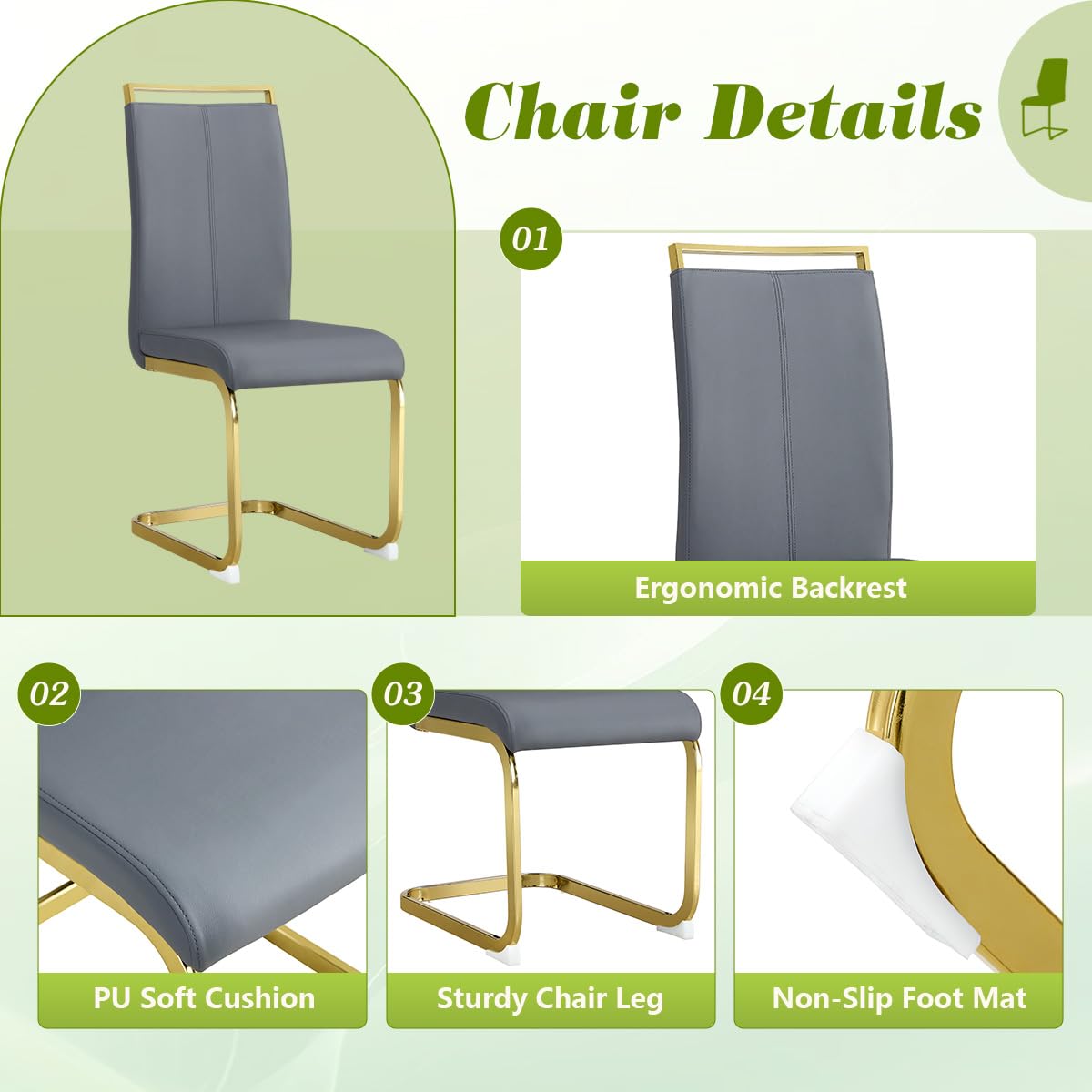 71" Black & Gold Dining Set for 8