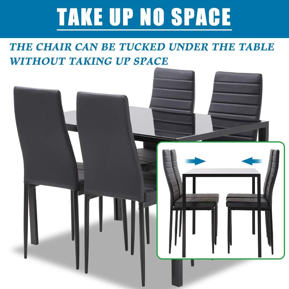 FDW 5-Piece Black Dining Set