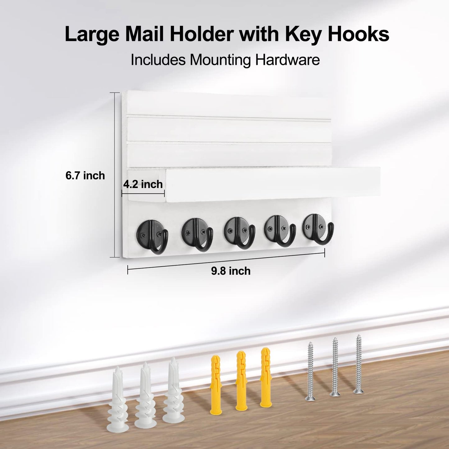 Wall Key & Mail Holder – Wood