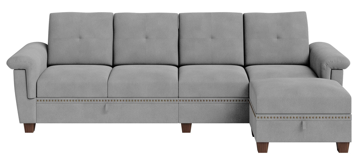 JAMFLY 4-Seat Sectional Sofa – Dark Gray