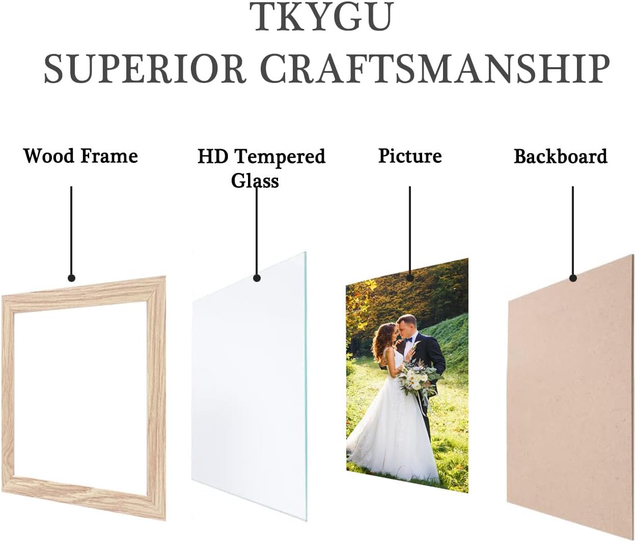 3-Pack 4x6 Black Wooden Photo Frames