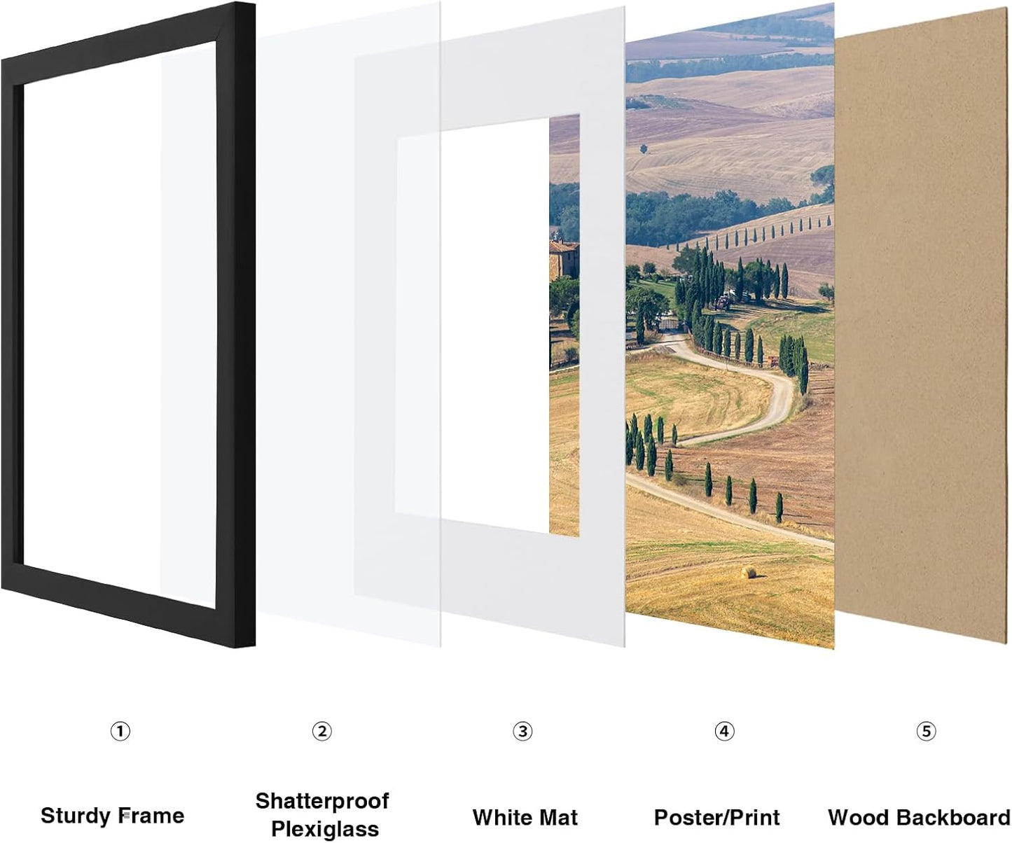 Vittanly 2-Pack Black 11x14 Frames