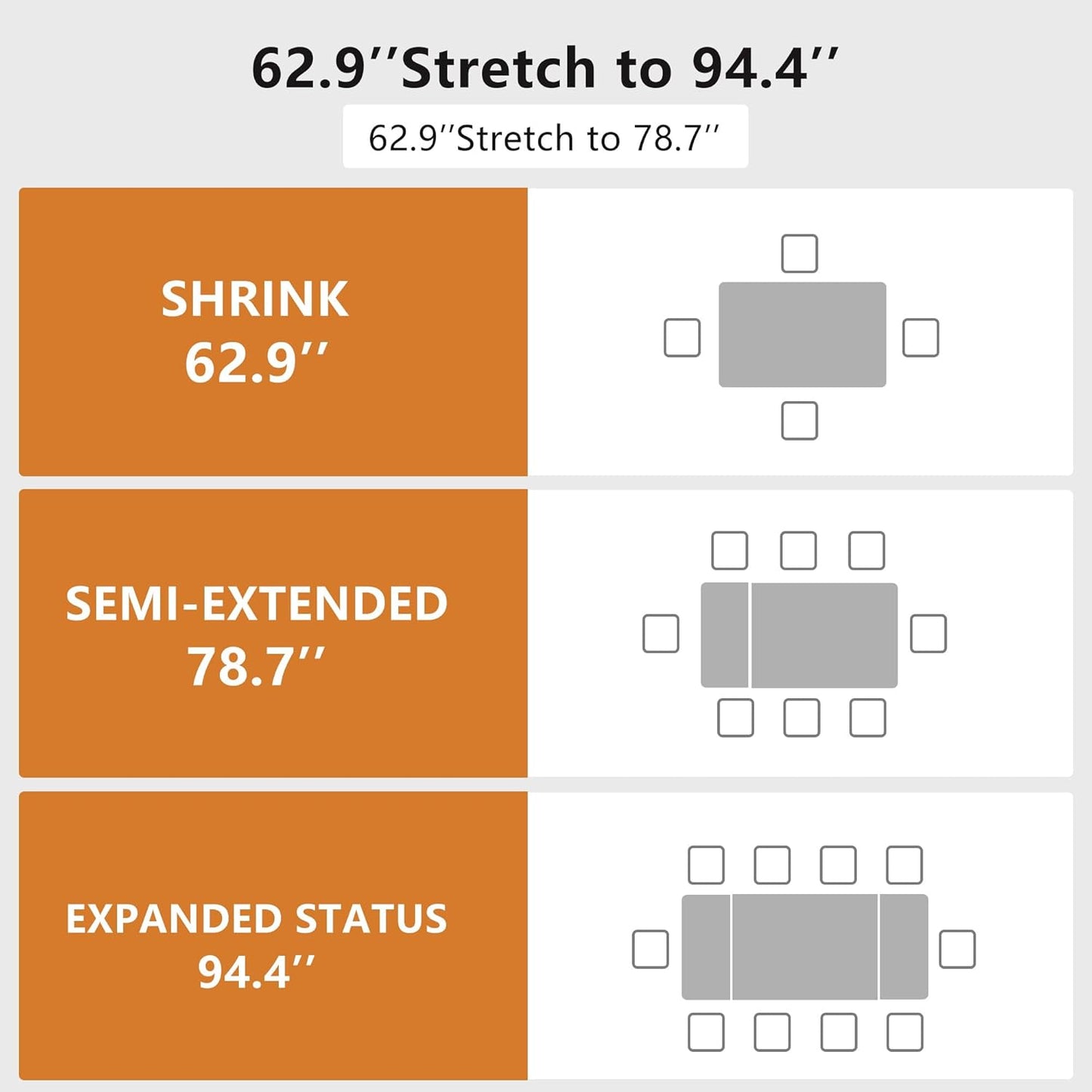 Modern Extendable Dining Table – White Top