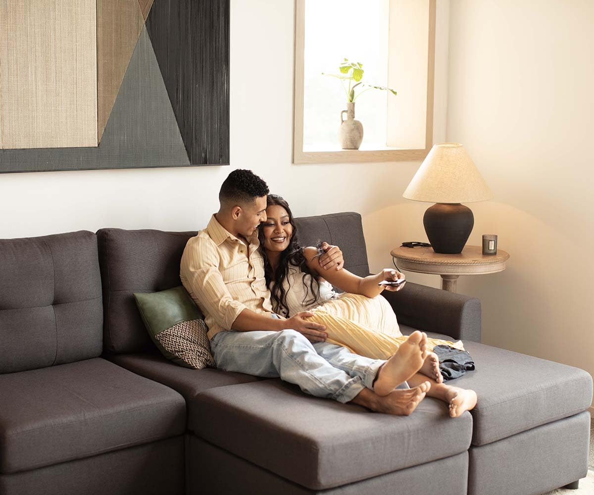 LINSY HOME Modular Sectional Sofa – Dark Gray