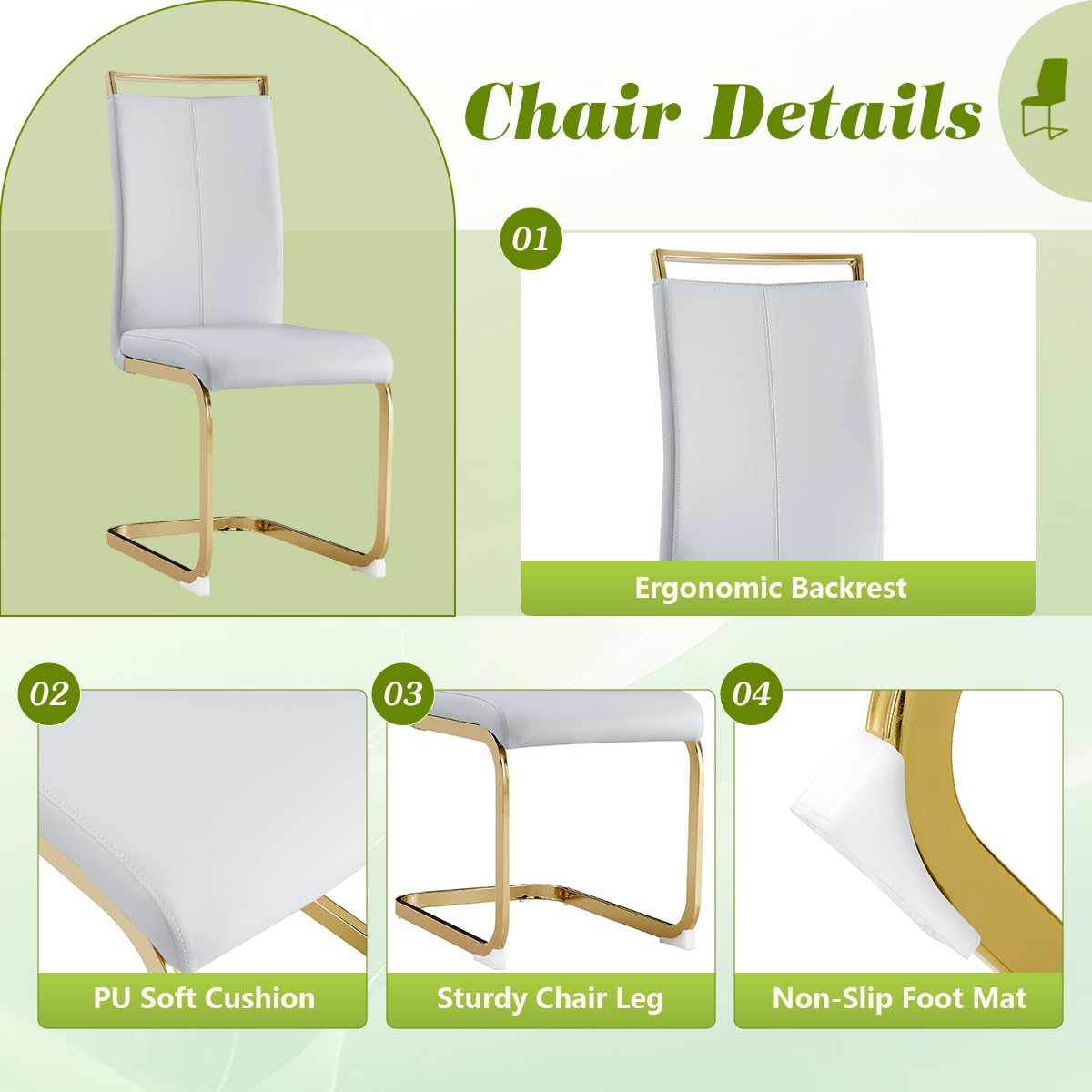 71" Black & Gold Dining Set for 8